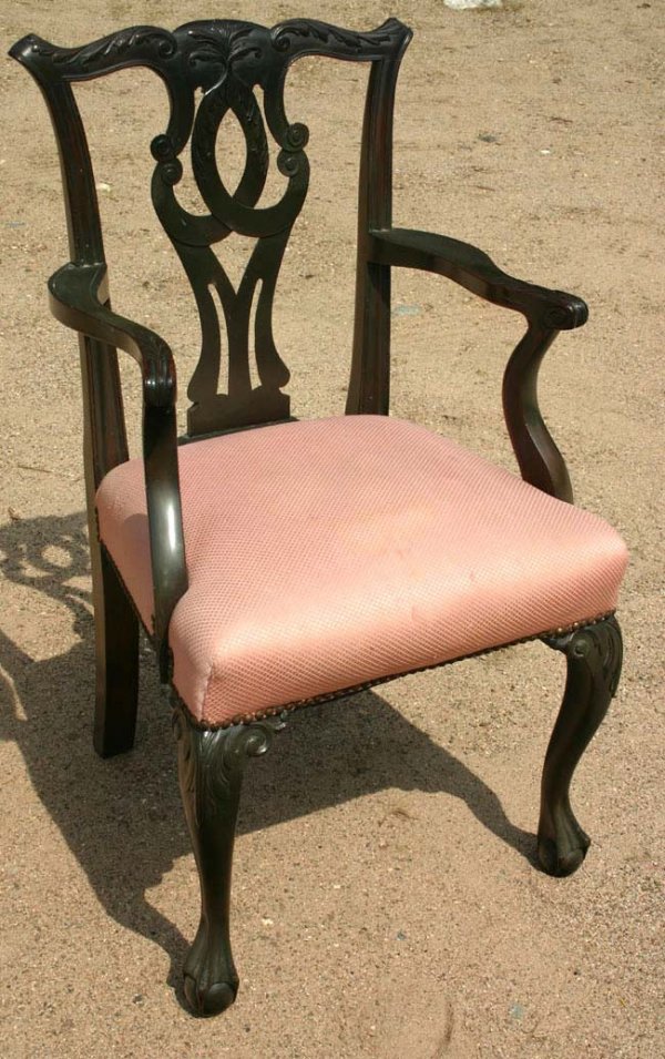 antique Chippendale style ball & claw ft armchair w