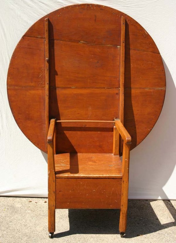 18th C New England maple chair/table - 2