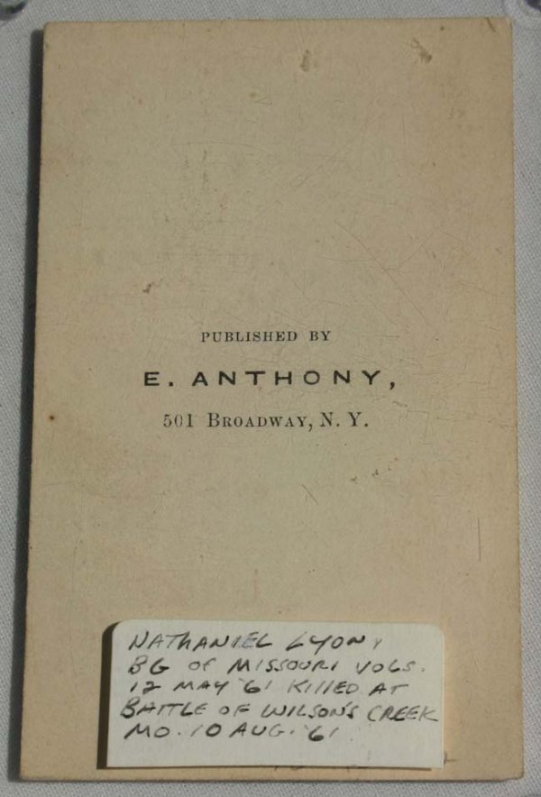 CDV w signature of Brigadier General Nathaniel Lyon - 2