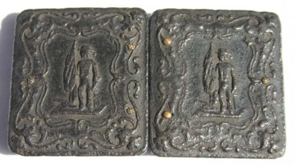 miniature size gutta percha photo case w Civil War  - 3