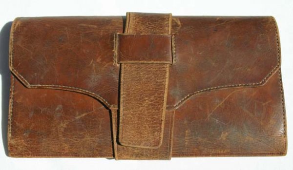 Civil War wallet ID'd to Private G.G. Hallett 40 MS - 2