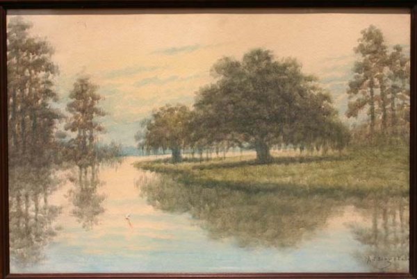 Alexander John Drysdale 20x30 w/c fine Bayou scene