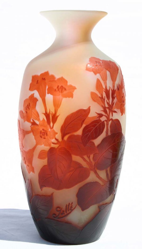 Magnificent Galle French Cameo 11 ¼" vase w beauti