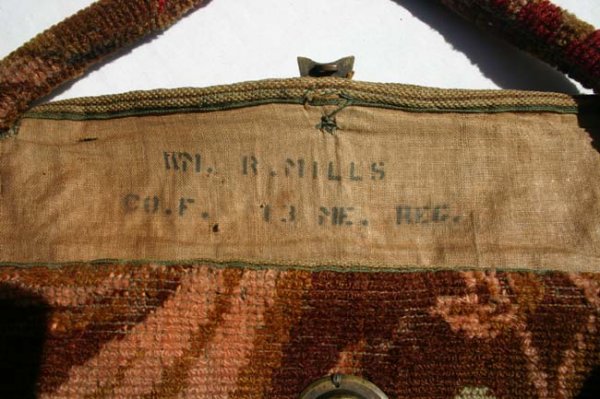 Civil War carpet bag ID'd Wm. R. Mills CO. F. 13 M - 2