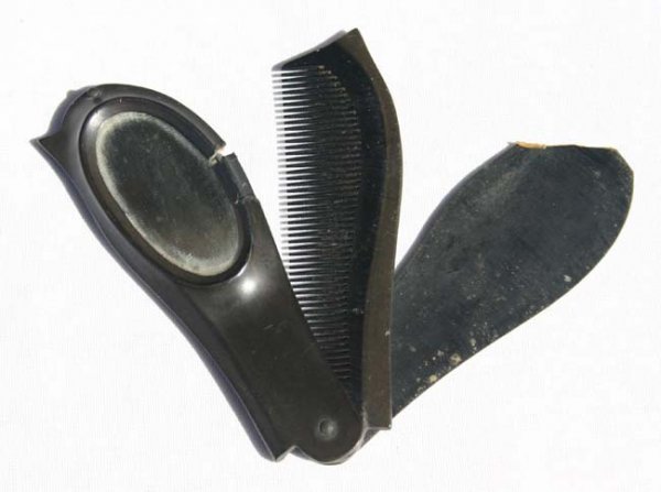 rare Civil War combination mirror & comb