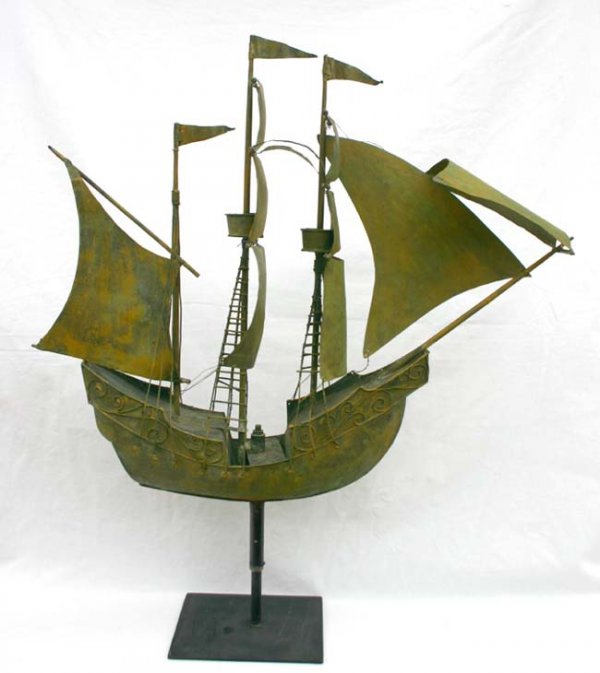 Antique weathervanes incl this great late 19th C A