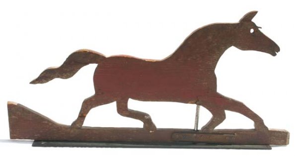 antique wooden running horse 33 ½" weathervane in - 2