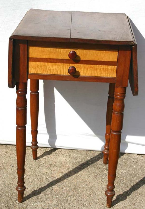 Sheraton period New England cherry & tiger table 1