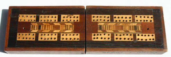 Civil War POW box w cribbage board top & bottom ID - 2