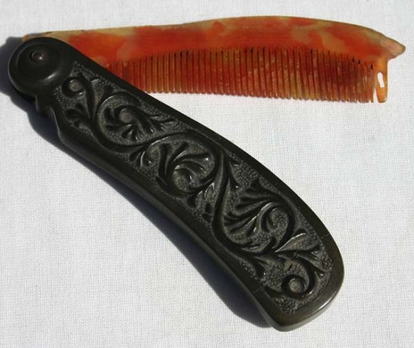 Civil War gutta percha comb