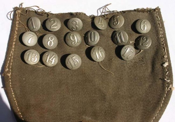 antique post Civil War buttons - #'s 1-17