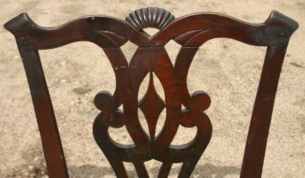 Pr of ca 1780 Hartford, CT Chippendale cherry slip - 2