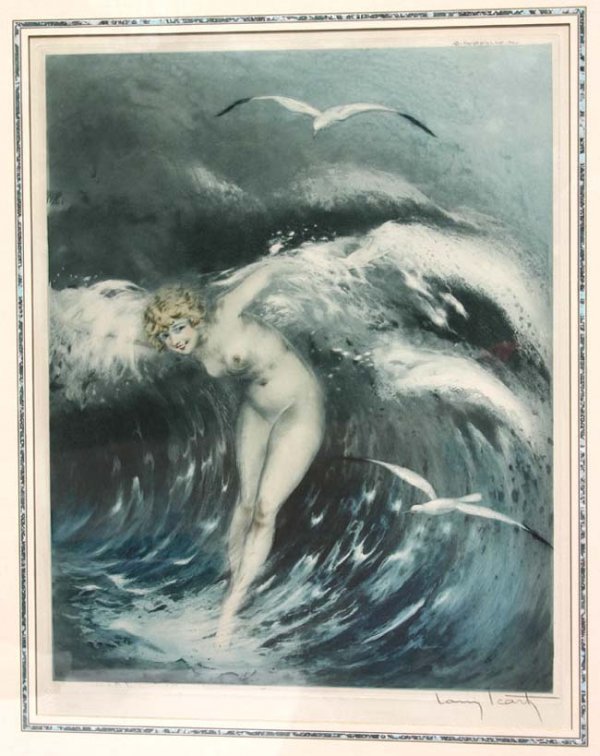 Great Louis Icart etching "Venus In The Waves