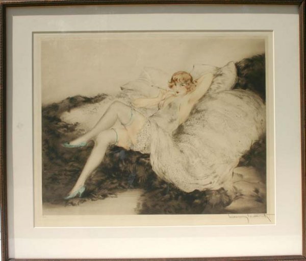 Great Louis Icart etching "White Underwear"