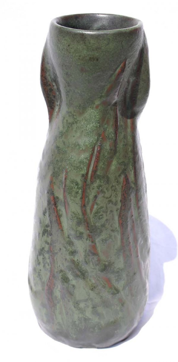 Van Briggle 9 5/8" great crystalline like green gl - 2