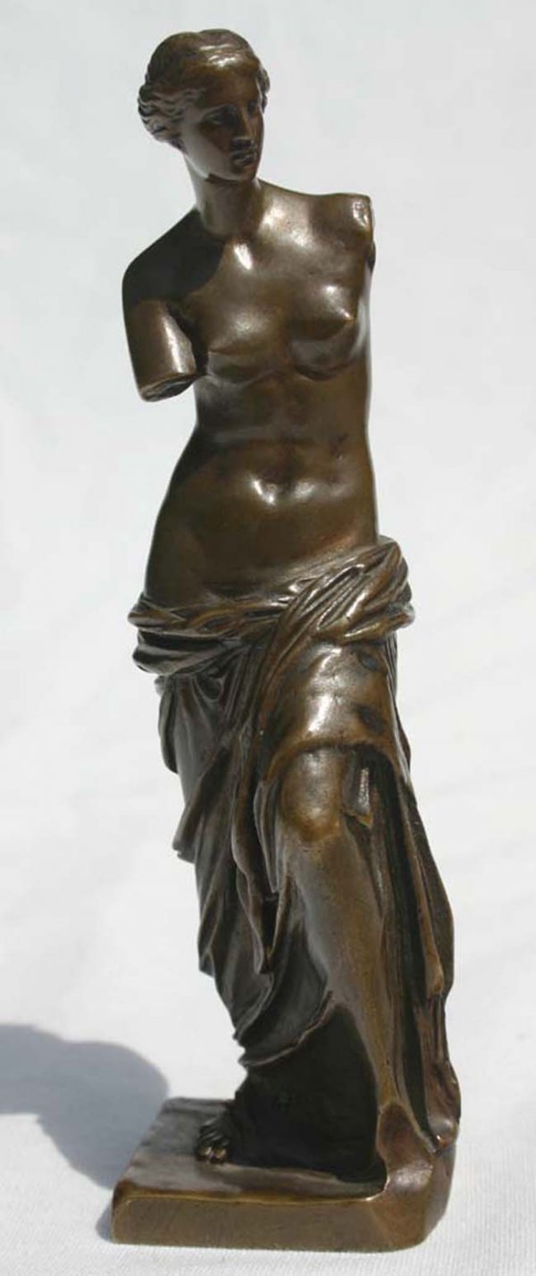 Sgnd F. Barbidienne 5 ¾" Bronze Venus De Milo