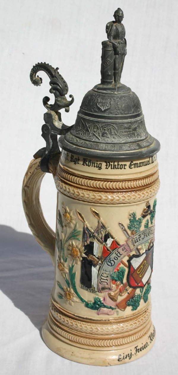 Gertz Military 1/2 L stein (finial possibly resold