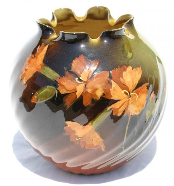 Rookwood dtd 1893 standard glaze ruffled rim ribbe