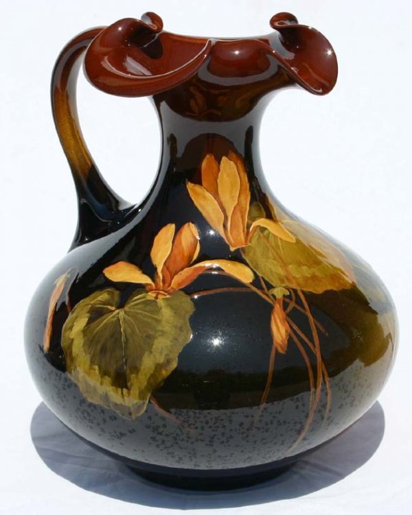 Rookwood dtd 1894 standard glaze 8" ewer w cyclame
