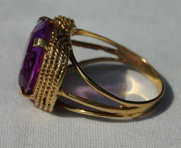 18k gold ring w jeweler's amethyst - 2
