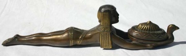 Art Deco 13 ¼" long female figural Egyptian Reviva - 2