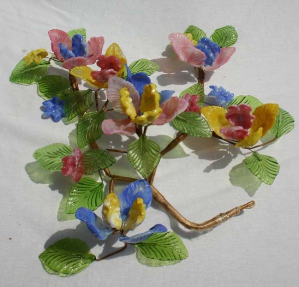 multi colored Venetian glass floral wall hanging