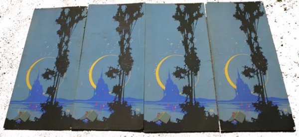 lot of 10 1930's vinatge Art Deco silk screen post