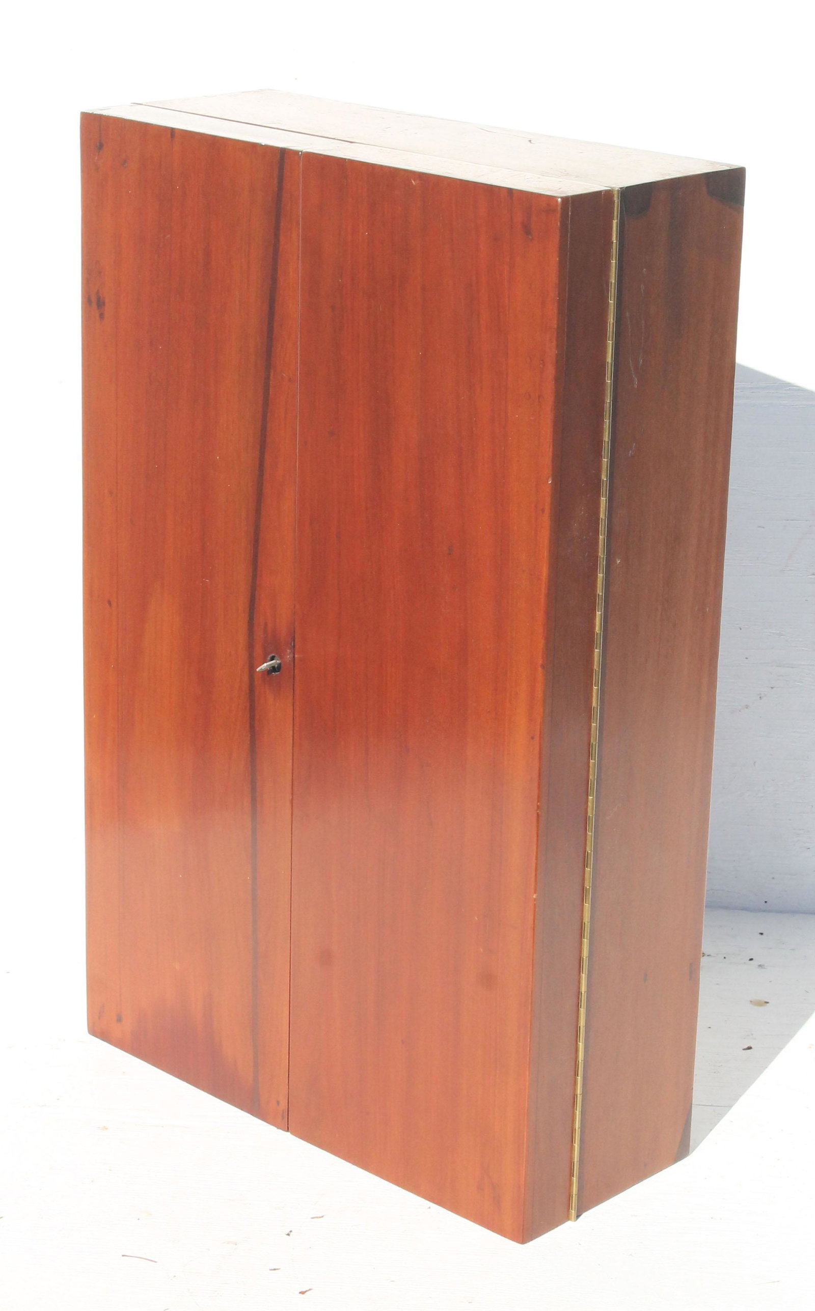 Very interesting wall cabinet w double doors: Very interesting wall cabinet w double doors & graduated birsdeye maple drawer interior - possibly a tool cabinet - 35" tall x 22" wide x 9" deep