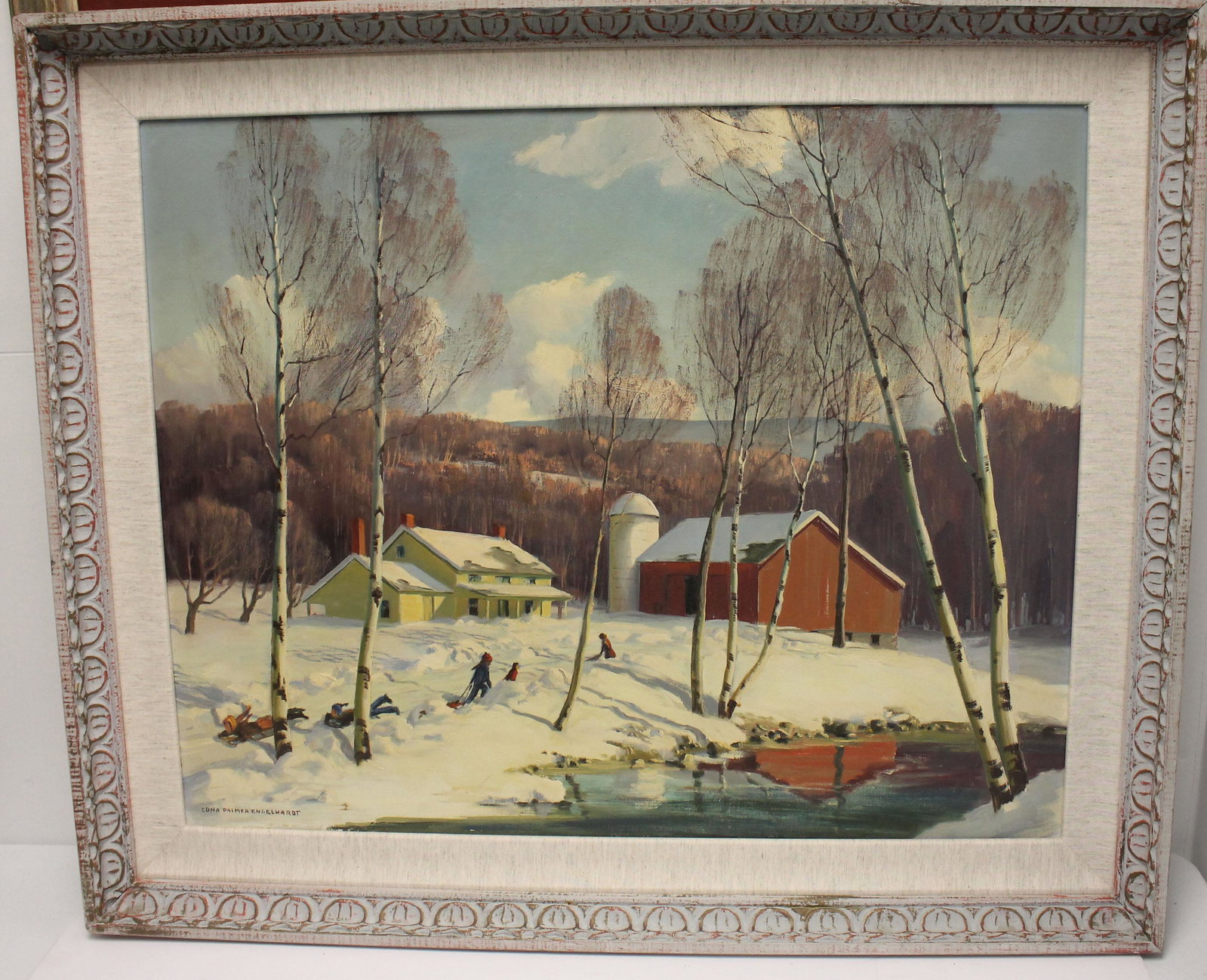 Edna Palmer Englehardt o/c winter scene - 24"x30": Edna Palmer Englehardt o/c winter scene - 24"x30"
