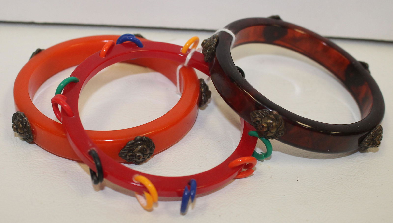 2 Vintage Bakelite bangle bracelets - 1 orange w (1 of 4)