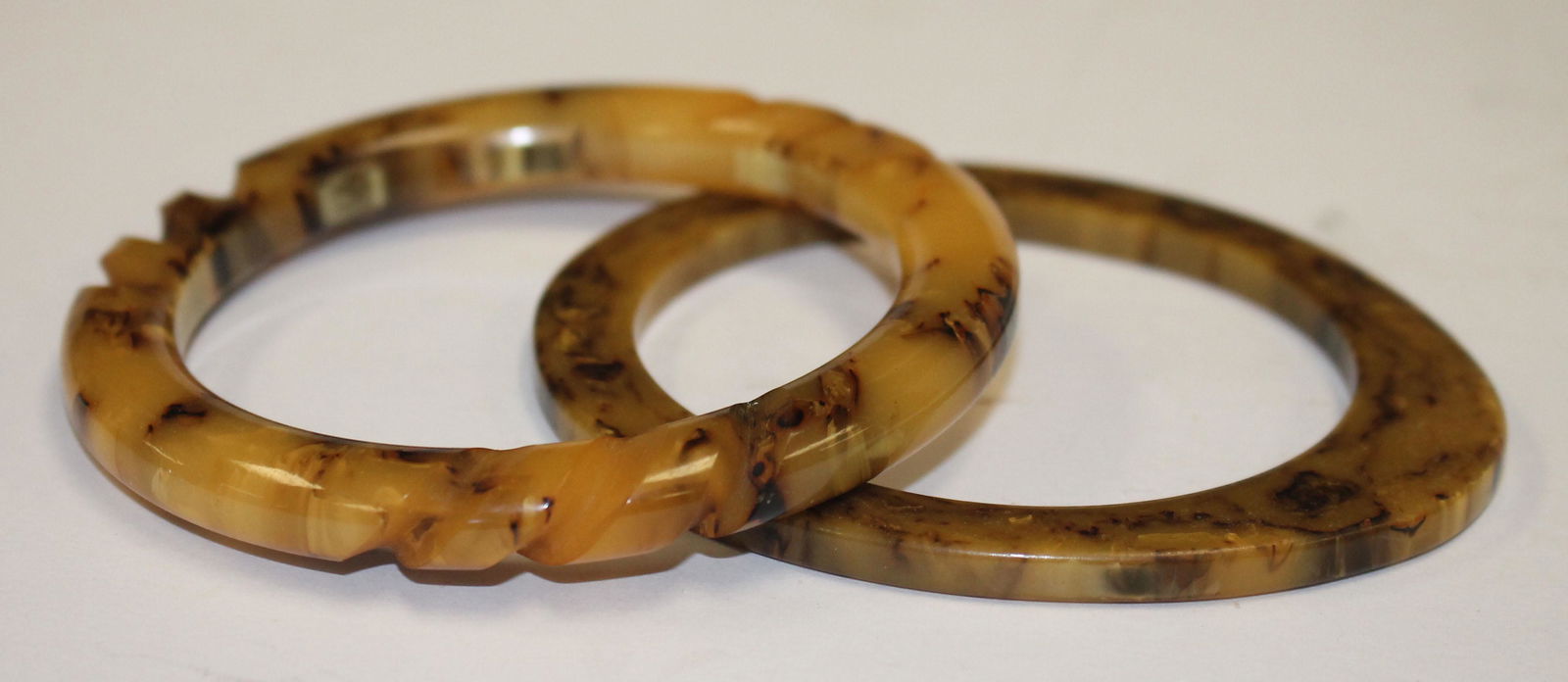 2 Vintage Bakelite tortoise shell bangle bracelets - 3 (1 of 3)