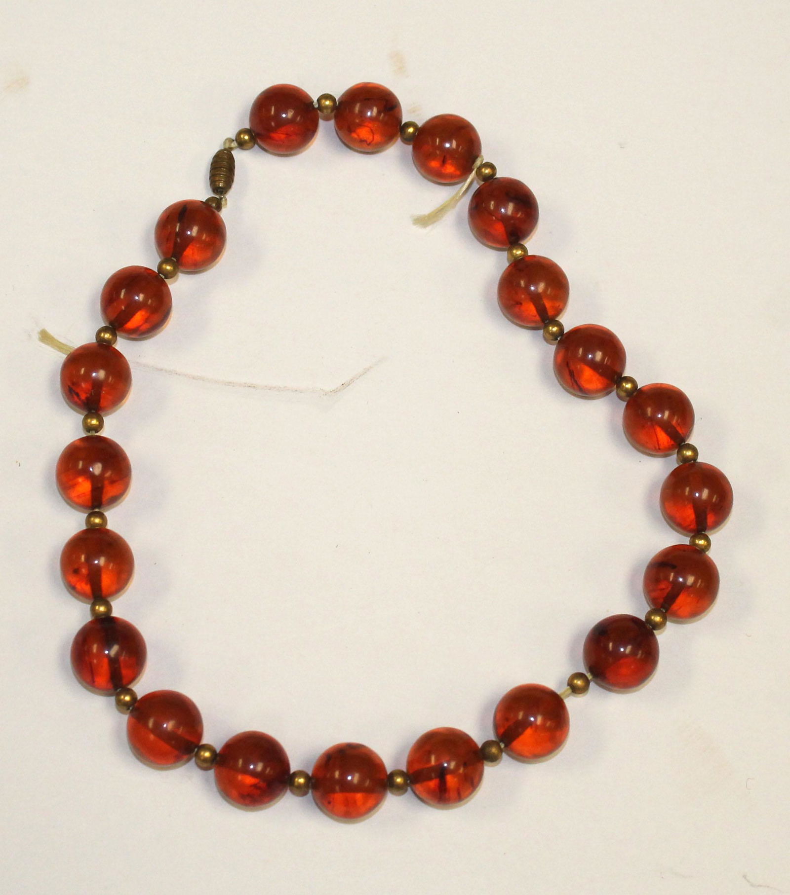 Vintage Bakelite tortoiseshell beaded necklace - 8" (1 of 2)