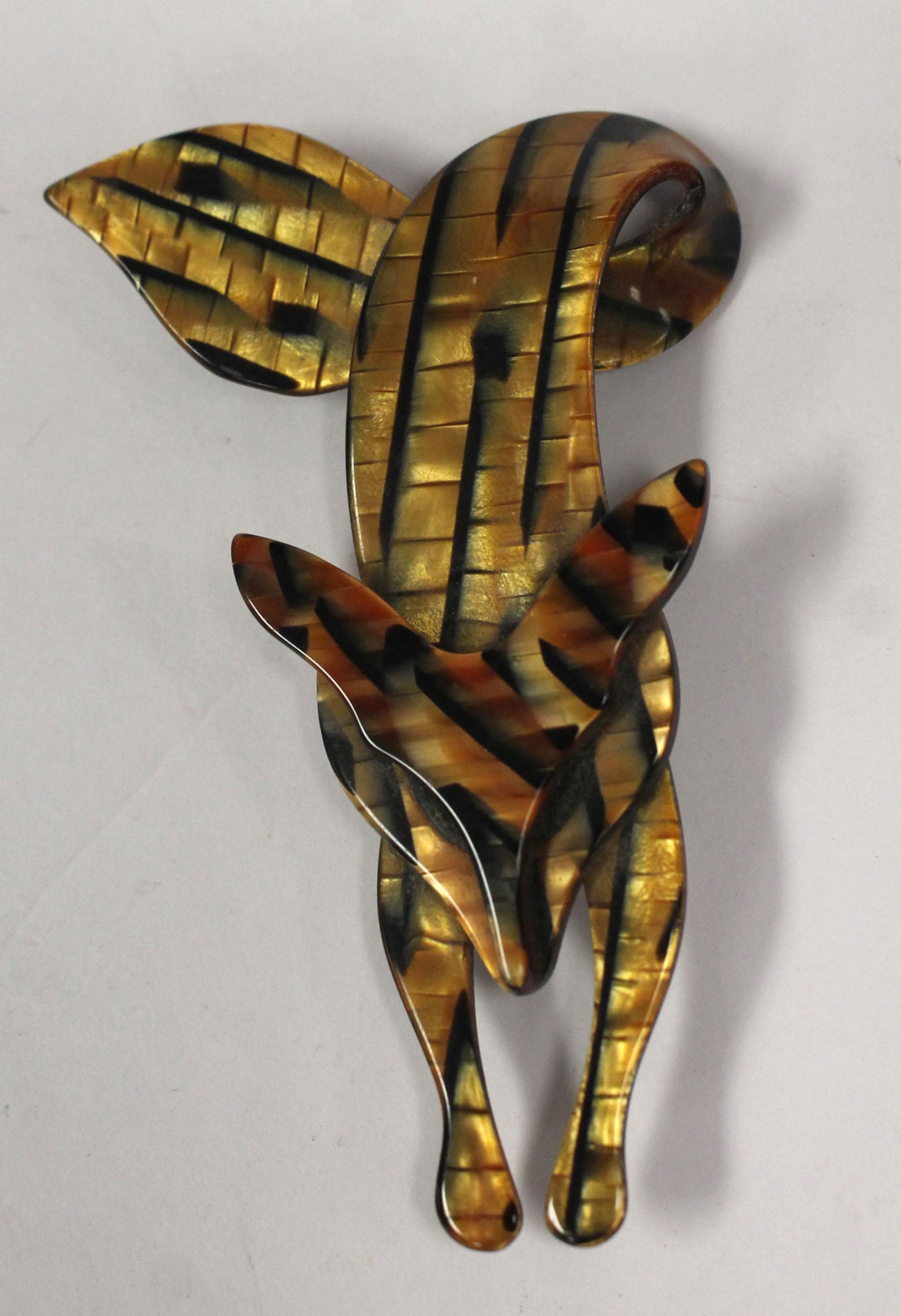 signed Leah Stein vintage layered fox form pin (1 of 3)