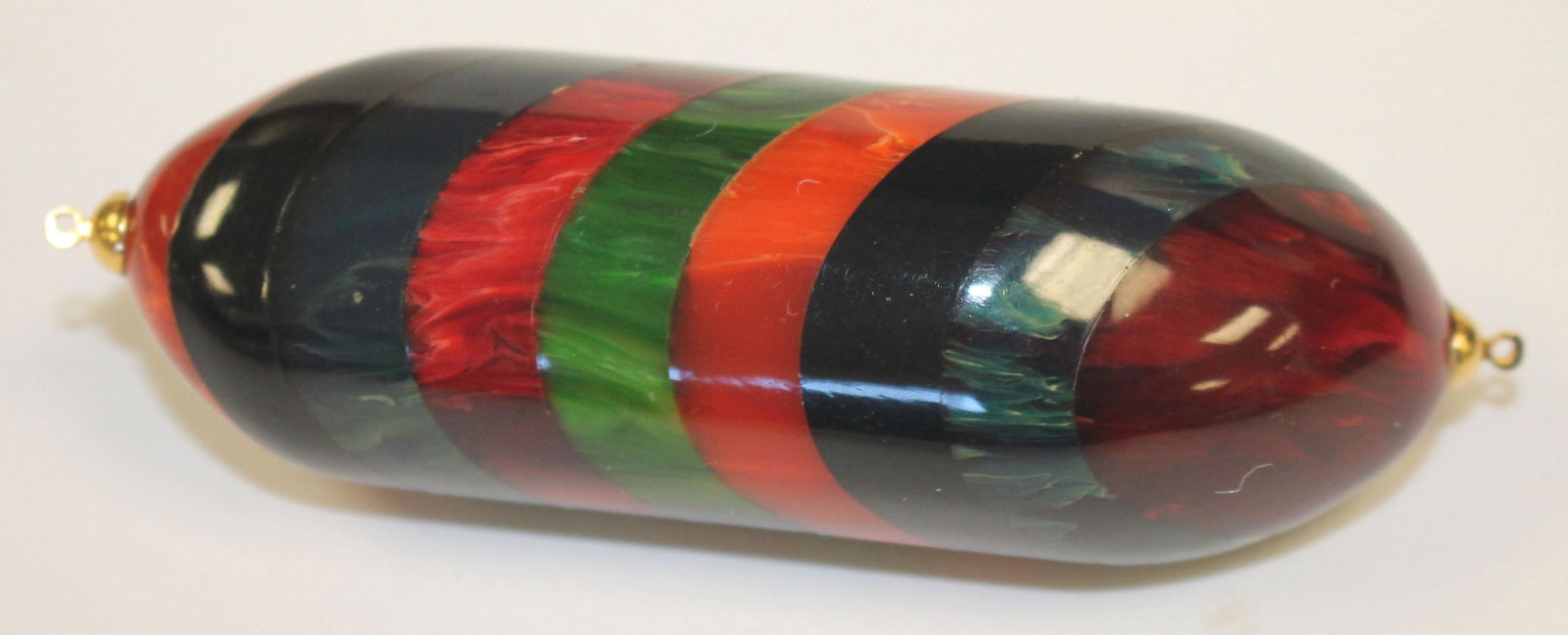 Vintage Bakelite laminated multi color large pendant - (1 of 1)