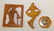 lot of 3 Vintage Bakelite pins incl a figure skater -