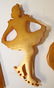 lot of 3 Vintage Bakelite pins incl a figure skater - - 3