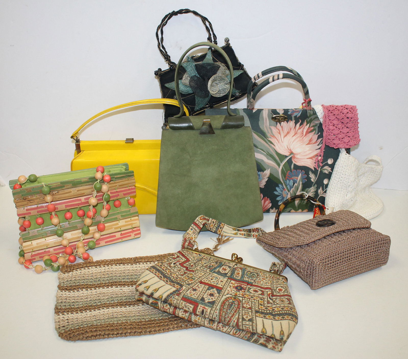 large lot of vintage purses incl patent leather, (1 of 8)