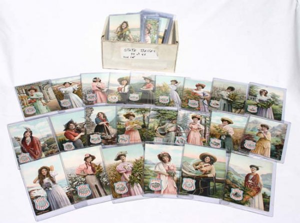 44 "State Belle" postcards by Tuck's - 2