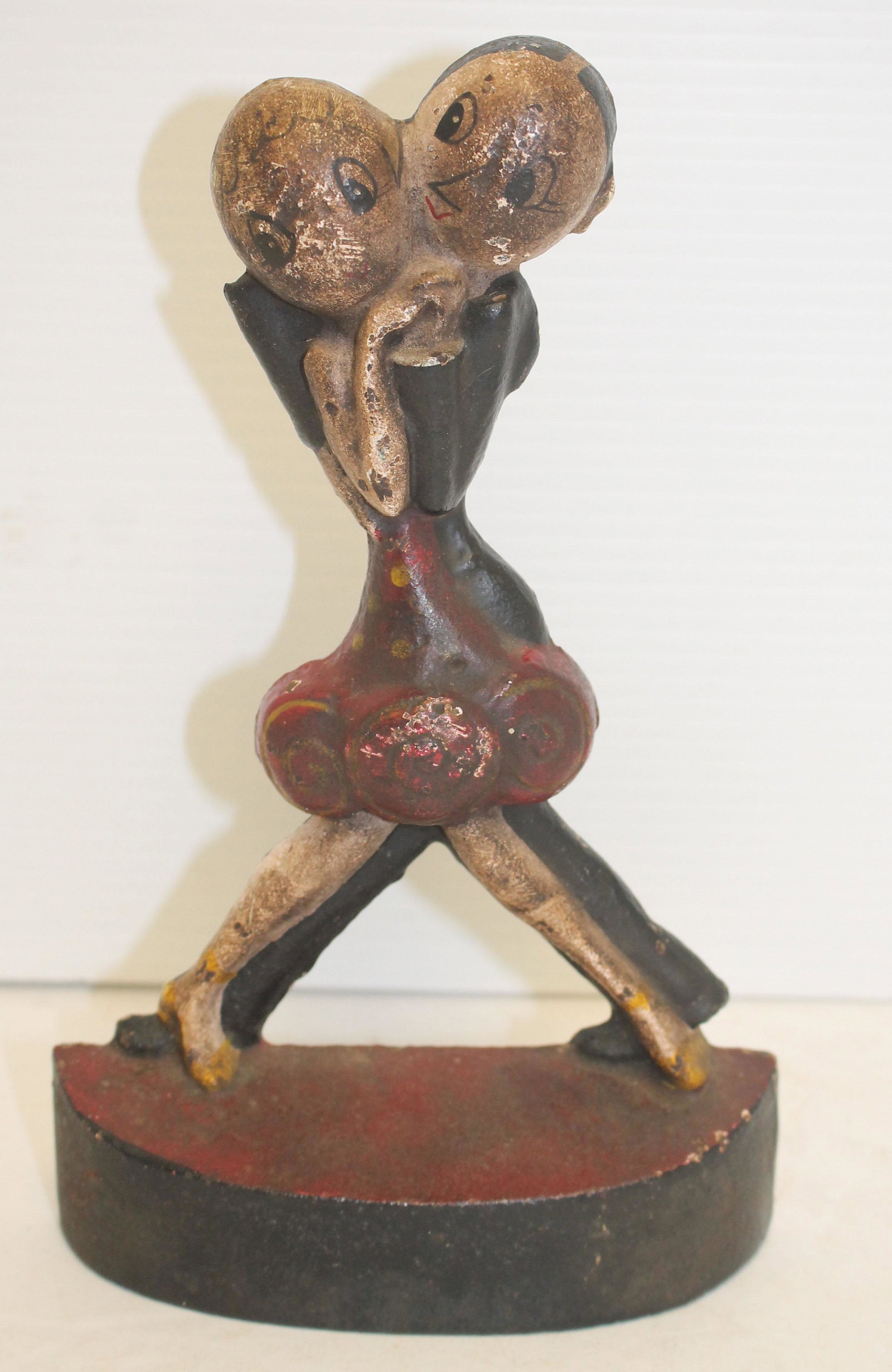 Antique cast iron doorstop Charleston Dancing Couple -: Antique cast iron doorstop Charleston Dancing Couple - 8 1/2" tall