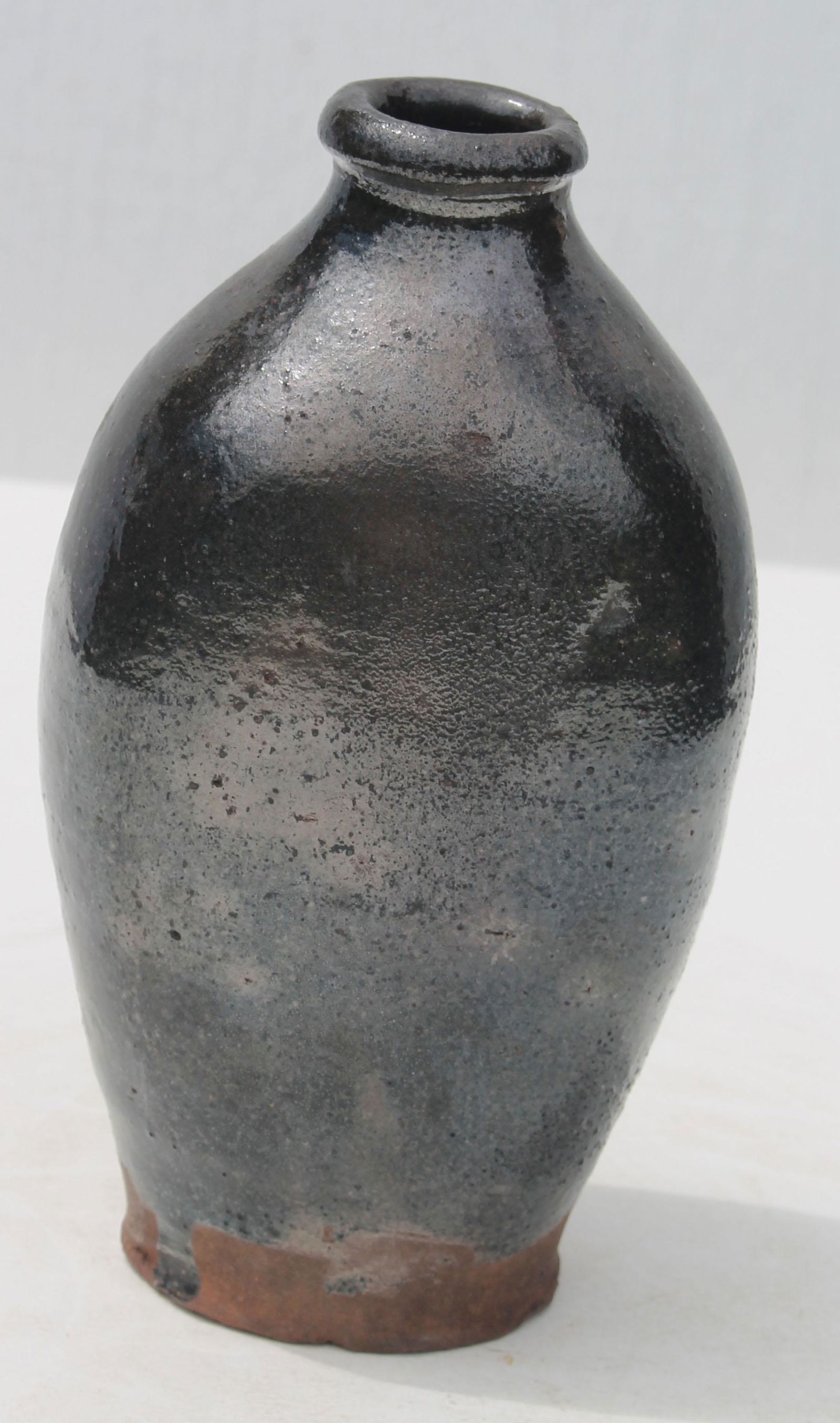 19thC redware flask - 7" tall - very minor chip on: 19thC redware flask - 7" tall - very minor chip on bottom edge