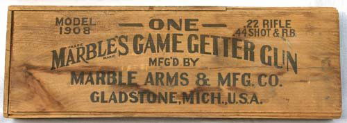 26 Rare Model 1908 Marble S Game Getter Gun Box Only Nov 21 2008 Flying Pig Auctions In Nh