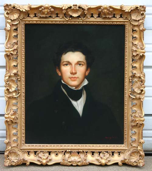 o/c portrait of a gentleman in fancy gilt frame 24