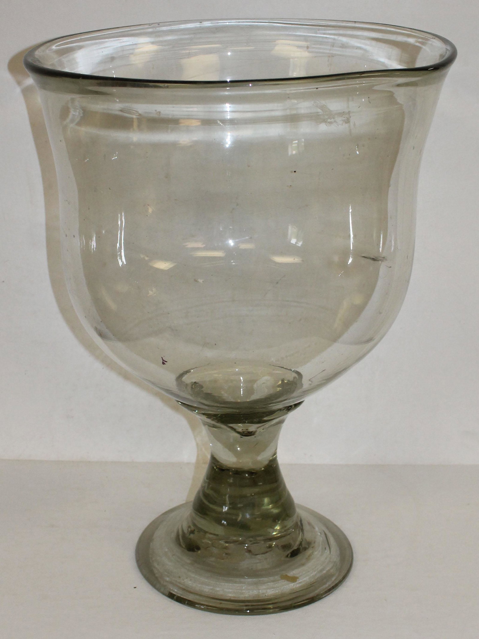 Great & enormous early 19thC glass compote: Great & enormous early 19thC glass compote