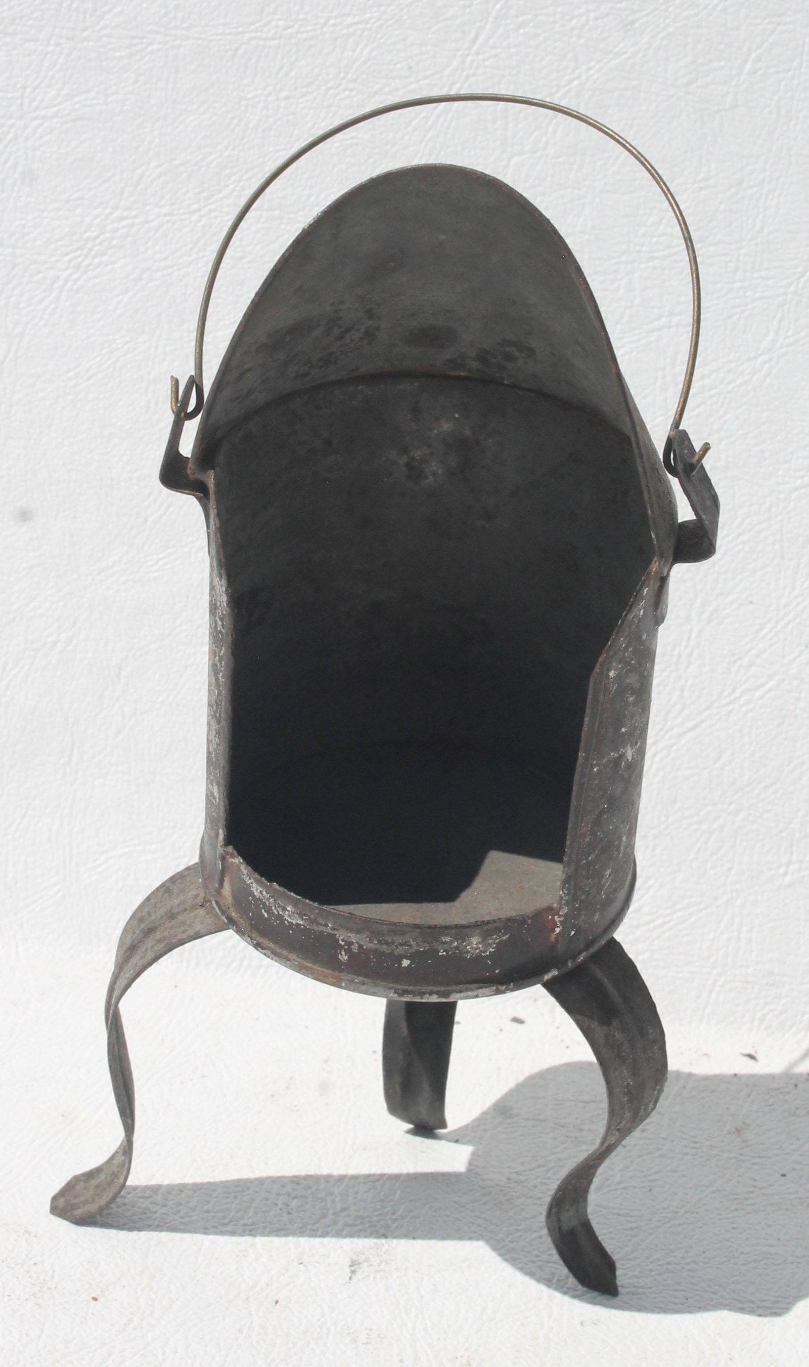 Early 19thC tin miniature lighting device? - 6" tall: Early 19thC tin miniature lighting device? - 6" tall
