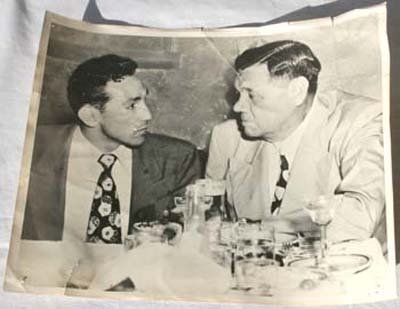 orig 1940's 8x10 photo of Babe Ruth with Willy Pepp