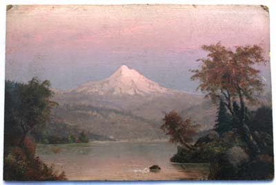Beautiful small 4 ½ x 6 5/8 o/bd of Mt Hood inscrib