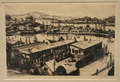 sgnd Max Kuehne etching 8 ½ x 12 ½ (sight size) ti: sgnd Max Kuehne etching 8 ½ x 12 ½ (sight size) titled "Rocky Neck Gloucester"