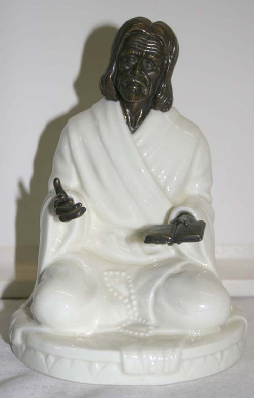 Minton porcelain & bronze 6 3/4" figure "The Sage": Minton porcelain & bronze 6 3/4" figure "The Sage"
