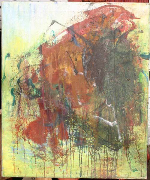 Important Norman Bluhm 30x25 abstract sgnd & dtd 19: Important Norman Bluhm 30x25 abstract sgnd & dtd 1956 on verso w letter of authenticity