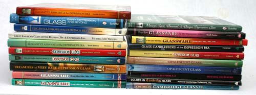 approx 20 volumes reference books on Depression Era: approx 20 volumes reference books on Depression Era Glass